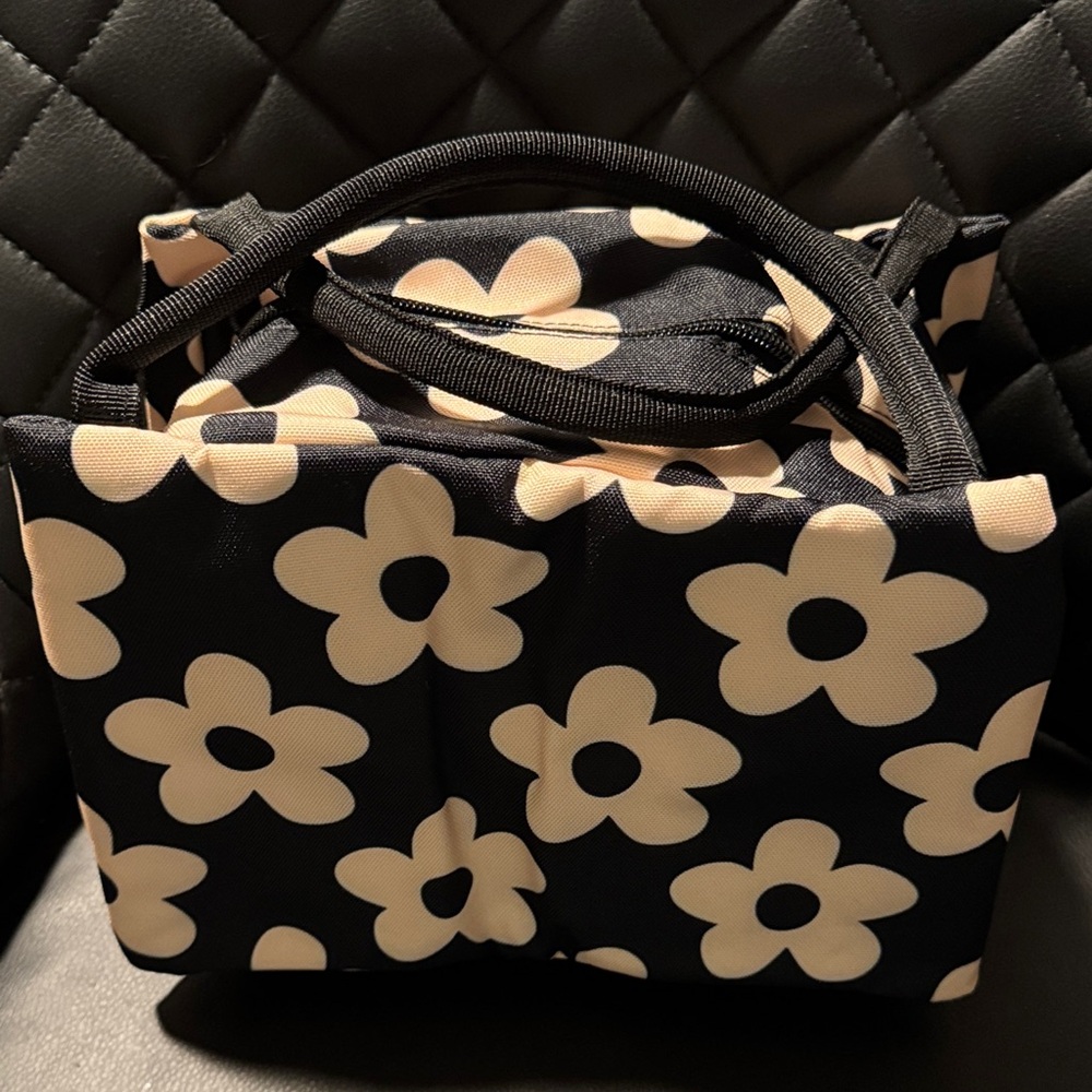 Floral Black and Cream Women's Bag